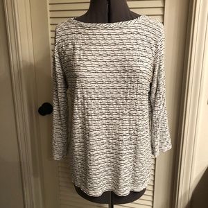 C*M*C Cream/Black Long Sleeve Shirt Size L